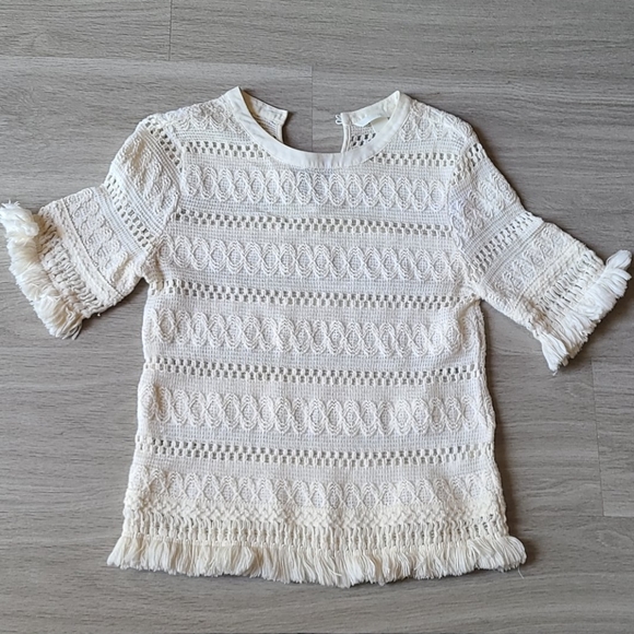 H&M Tops - DELETING TOMORROW IF NOT SOLD! Crochet Top with Tassel Fringe